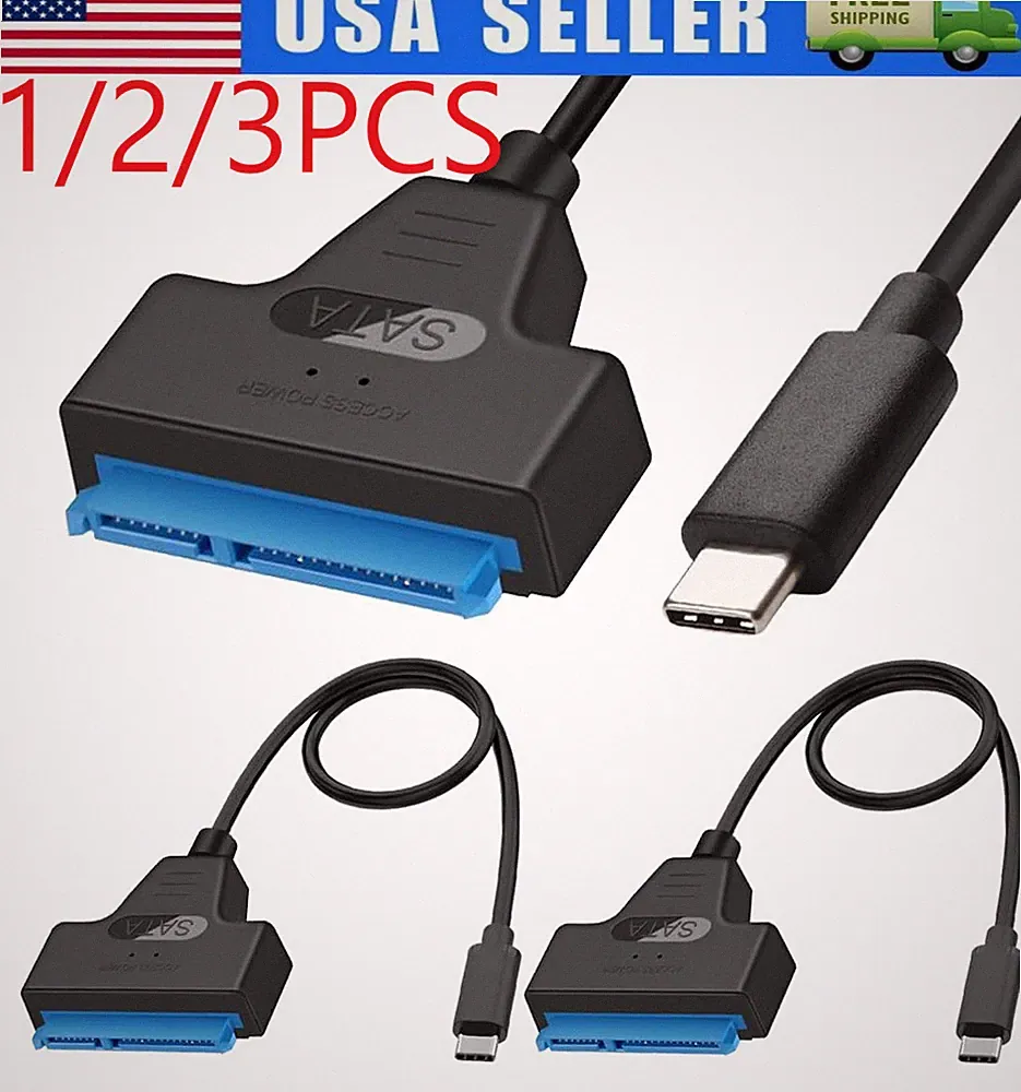 1-3PCS SATA to USB 3.0 Cable USB to SATA III Hard Drive Adapter 2.5'' SSD HDD