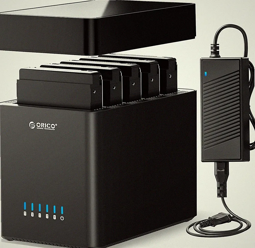 ORICO 5Bay Hard Drive Enclosure USB3.0 to SATA for 3.5'' HDD SSD w/ Fan Upto 80