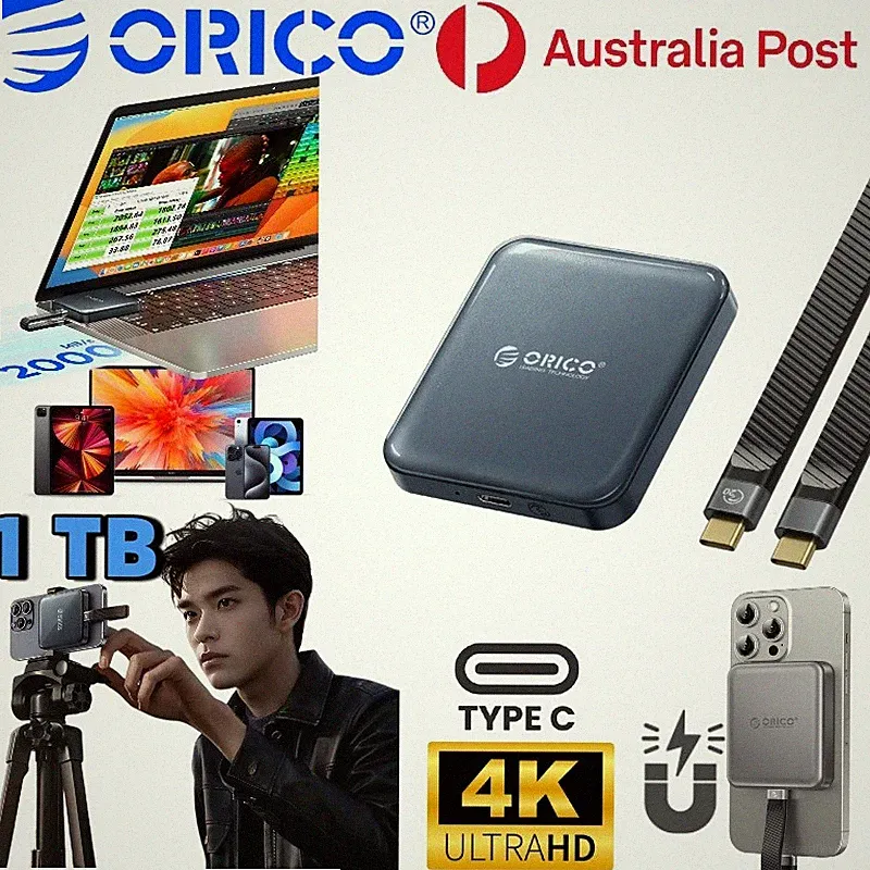 ORICO Magnetic External SSD Hard Drive Storage HDD Expansion 1TB For iPhone PC