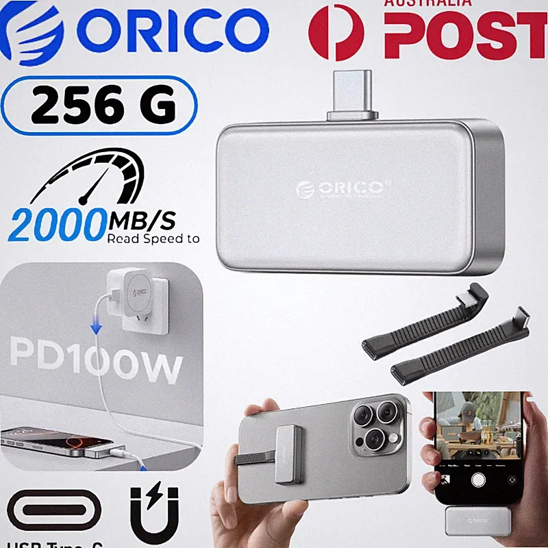 ORICO Mini Magnetic External SSD Hard Drive Storage HDD Expansion For iPhone PC
