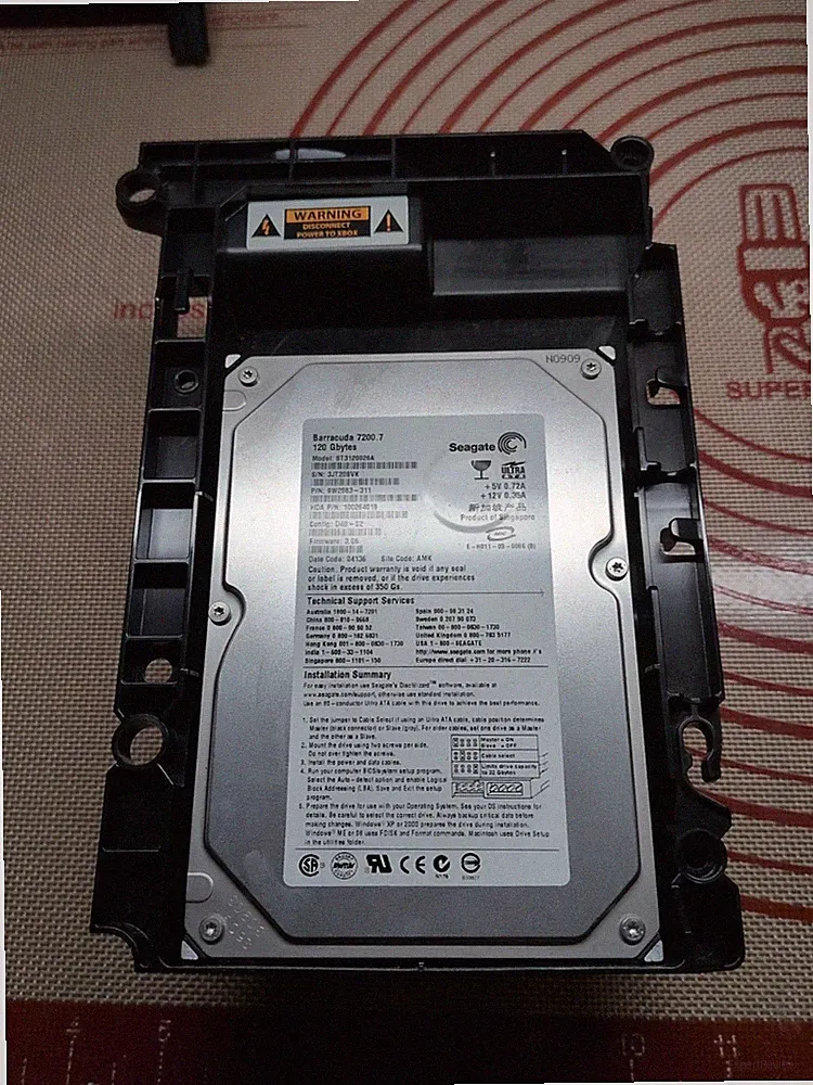 Original Xbox Replacement Hard Drive W/ Housing 120GB Seagate Barracuda 7200.7